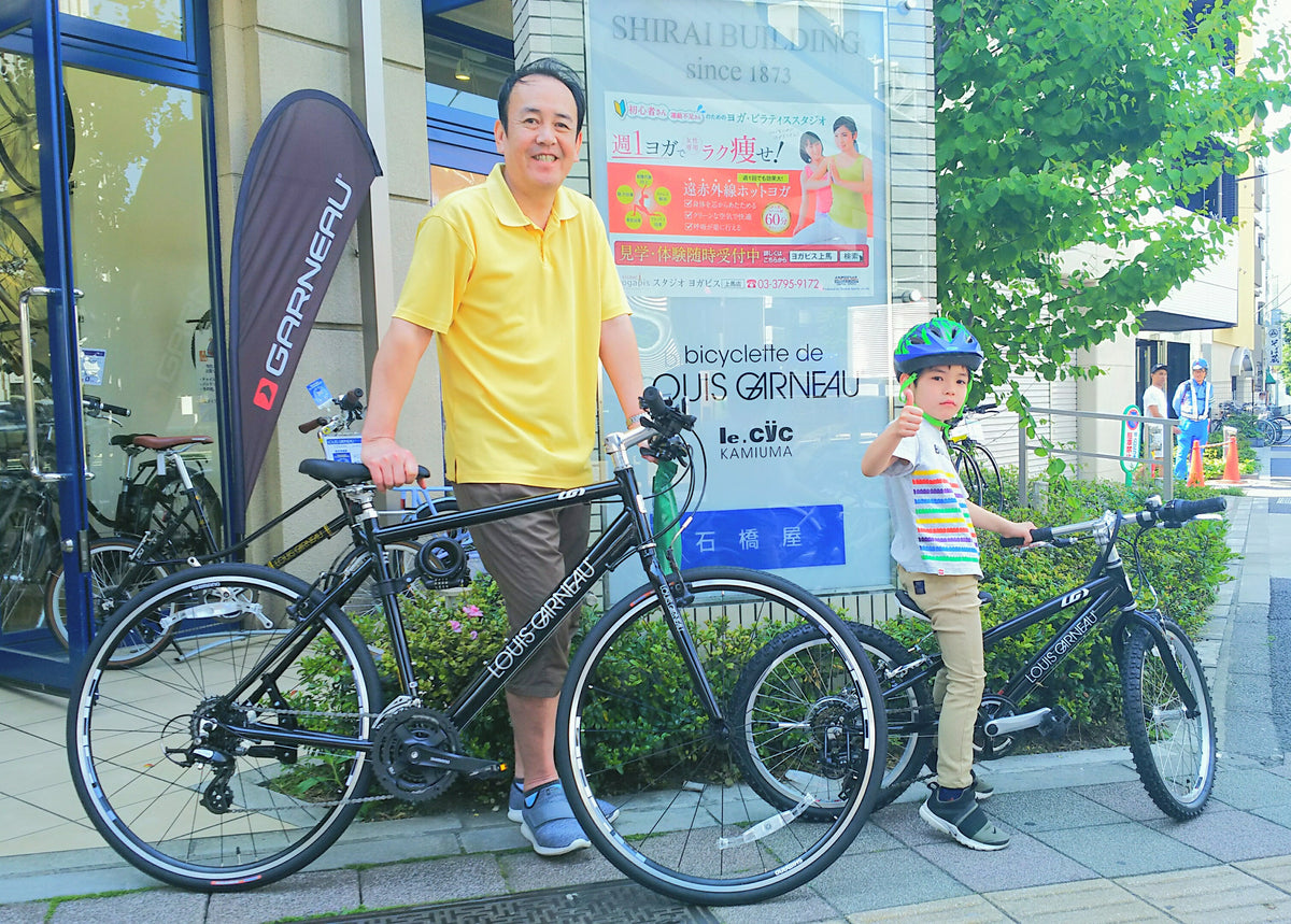 親子でお揃いのブラックバイク🚲
